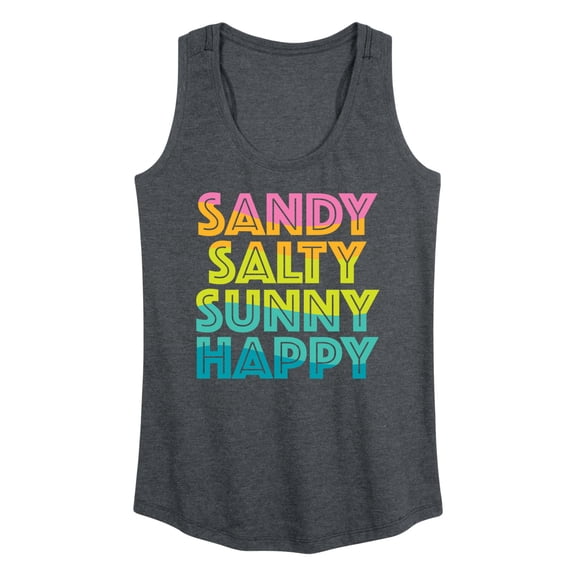 Instant Message - Sandy Salty Sunny Happy  - Women's Racerback Tank Top