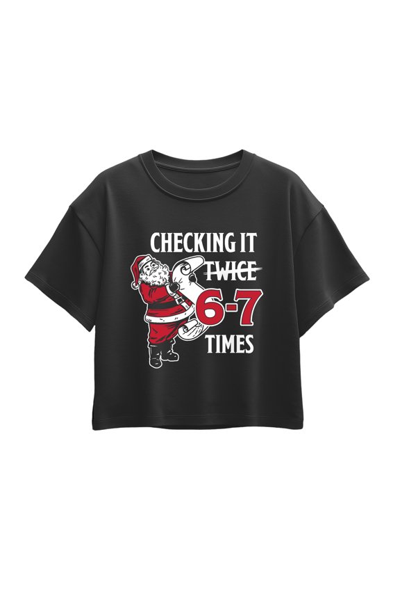 - Santa Checking it 6-7 Times - Youth Girls Boxy T-Shirt