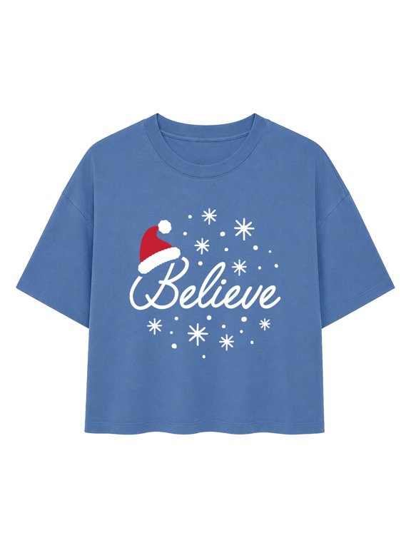 - Santa Hat Believe Women's Boxy T-Shirt