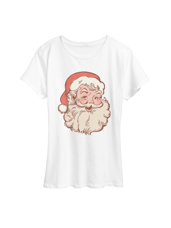 - Santa Head Women's Short Sleeve Graphic T-Shirt