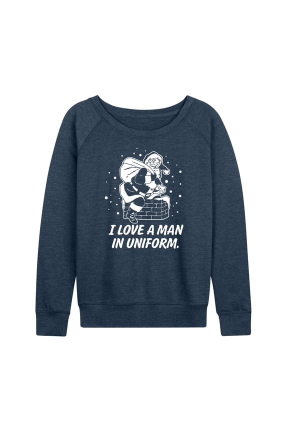 - Santa Man In Uniform Christmas - Women's Lightweight French Terry Long Sleeve Shirt