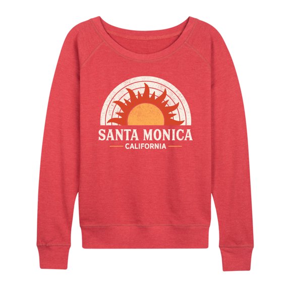 Instant Message - Santa Monica Caluifornia - Sunset - Women's Lightweight French Terry Pullover