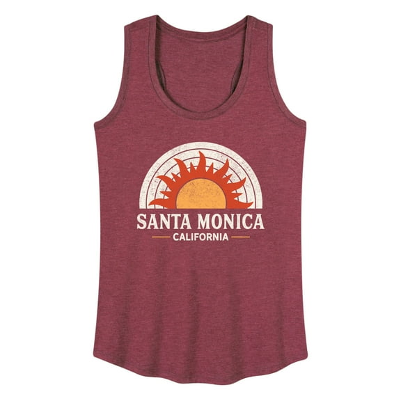 Instant Message - Santa Monica Caluifornia - Sunset - Women's Racerback Tank Top
