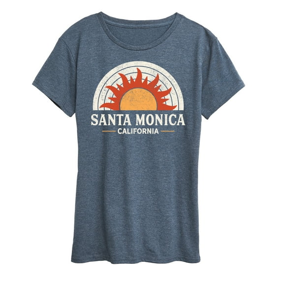 Instant Message - Santa Monica Caluifornia - Sunset - Women's Short Sleeve Graphic T-Shirt