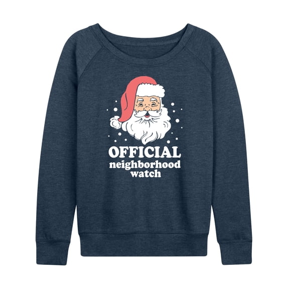 Instant Message - Santa Neighborhood Watch Christmas - Women's Lightweight French Terry Long Sleeve Shirt