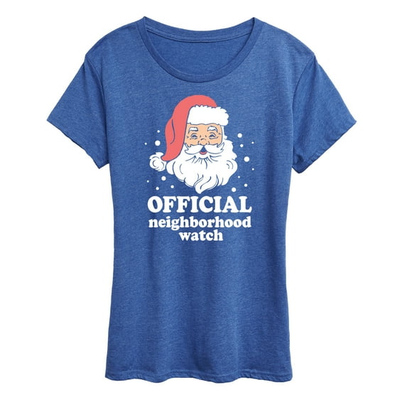 Instant Message - Santa Neighborhood Watch Christmas - Women's Short Sleeve Graphic T-Shirt