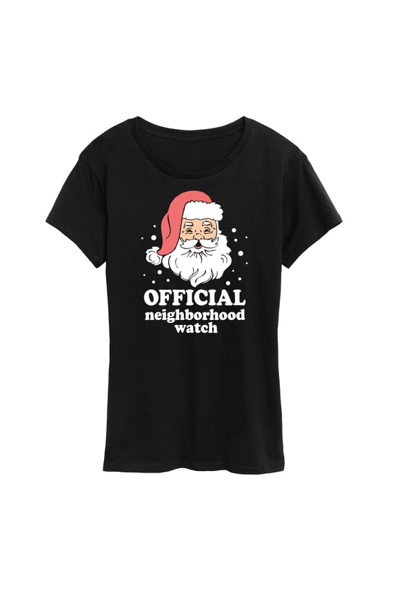 - Santa Neighborhood Watch Christmas - Women's Short Sleeve Graphic T-Shirt