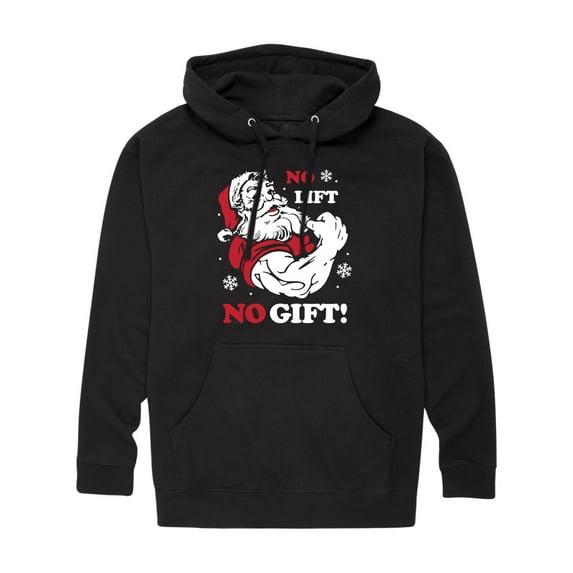 Instant Message - Santa No Lift No Gift Christmas - Men's Pullover Hooded Fleece Sweatshirt