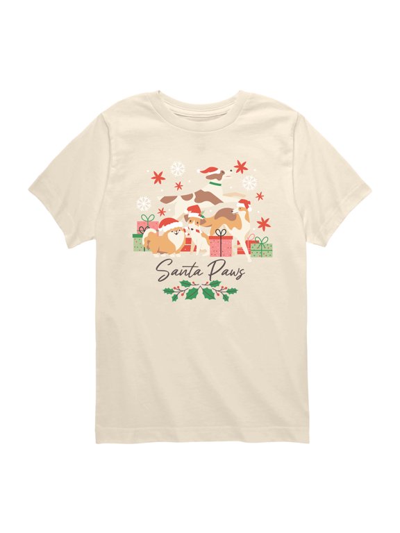 - Santa Paws Boys' Short Sleeve Graphic T-Shirt