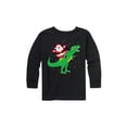 thumbnail image 1 of Instant Message - Santa Riding T Rex - Youth Long Sleeve Tee, 1 of 5