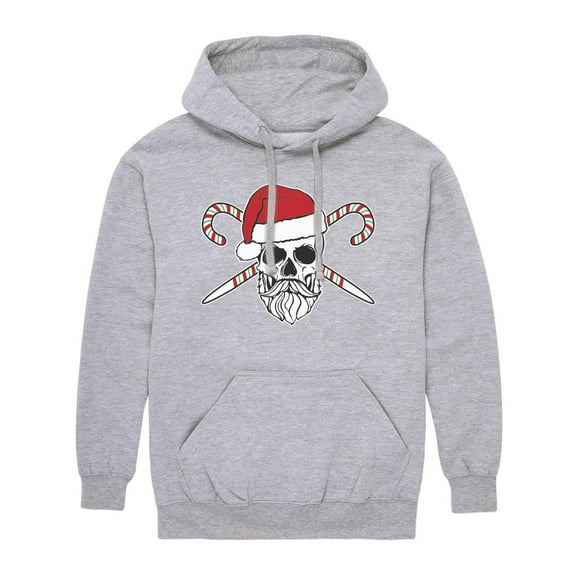 Instant Message - Santa Skull - Adult Pullover Hooded Fleece Sweatshirt