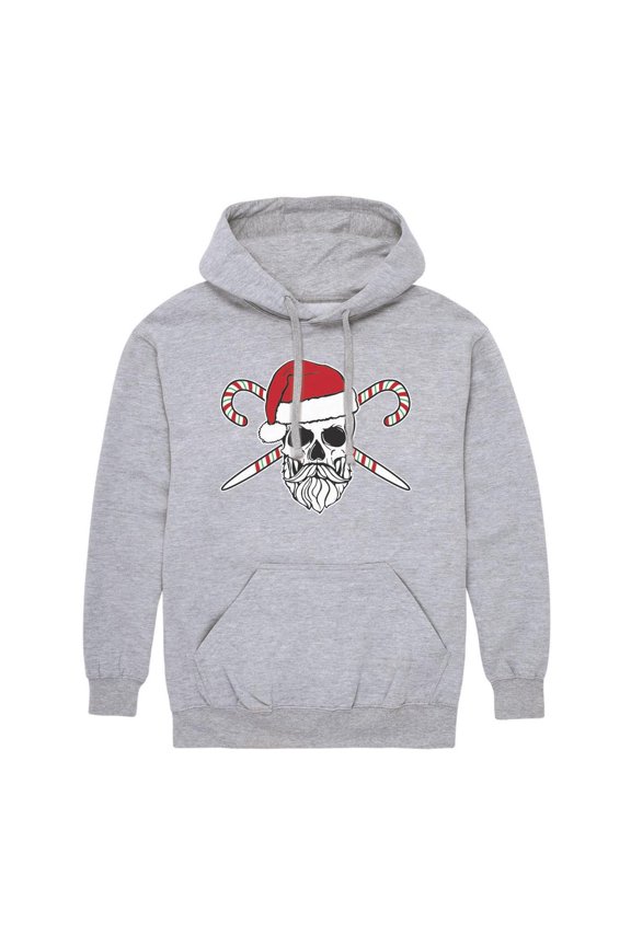 - Santa Skull - Adult Pullover Hooded Fleece Sweatshirt
