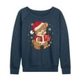 thumbnail image 1 of Instant Message - Santa Teddy Bear Christmas - Women's Lightweight French Terry Long Sleeve Shirt, 1 of 6