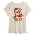 thumbnail image 1 of Instant Message - Santa Teddy Bear - Women's Oversized Graphic T-Shirt, 1 of 5