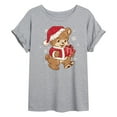 thumbnail image 1 of Instant Message - Santa Teddy Bear - Women's Oversized Graphic T-Shirt, 1 of 5