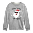 thumbnail image 1 of Instant Message - Santa Thinks Im Cool Christmas - Boy's Toddler & Youth Long Sleeve Graphic T-Shirt, 1 of 6