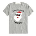 thumbnail image 1 of Instant Message - Santa Thinks Im Cool Christmas - Boy's Toddler & Youth Short Sleeve Graphic T-Shirt, 1 of 6