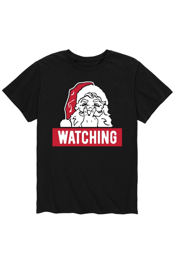 - Santa Watching - Men's Short Sleeve Graphic T-Shirt
