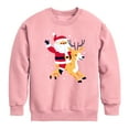 thumbnail image 1 of Instant Message - Santa and Reindeer Christmas - Toddler & Youth Crewneck Fleece Sweatshirt, 1 of 5