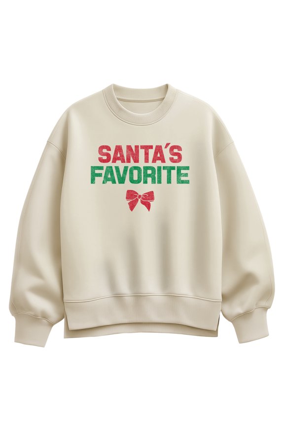 - Santa's Favorite - Women's Oversized Fleece Crew Sweatshirt