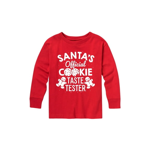 Instant Message - Santas Official Cookie Tester - Youth Long Sleeve Tee