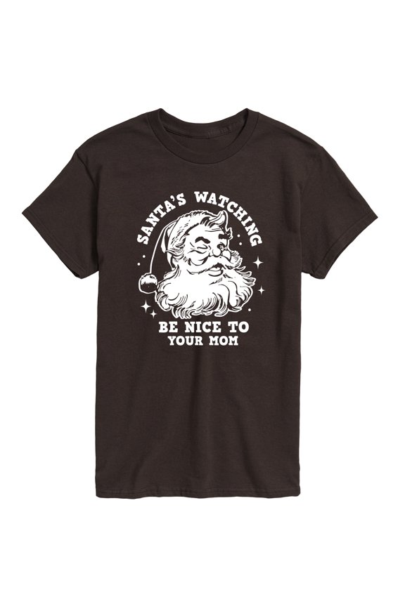 - Santas Watching Be Nice To Mom - Men's Short Sleeve Graphic T-Shirt