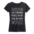 thumbnail image 1 of Instant Message - Sarcasm Punching People - Women's Short Sleeve Graphic T-Shirt, 1 of 5