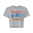 thumbnail image 1 of Instant Message - Sardine Queen - Juniors Cropped Graphic T-Shirt, 1 of 5