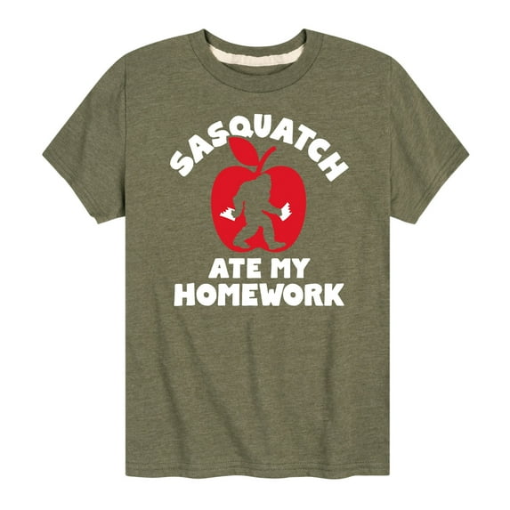 Instant Message - Sasquatch Ate My Homework - Youth Short Sleeve Tee