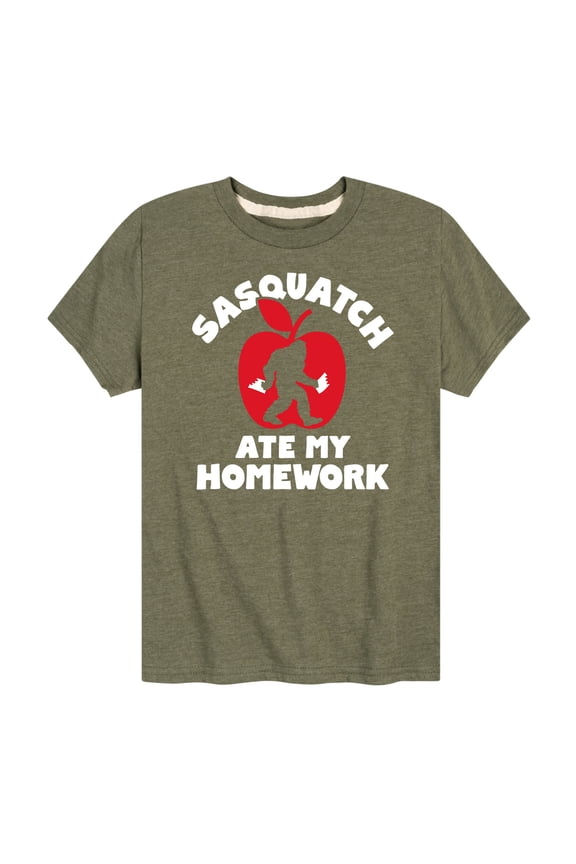 - Sasquatch Ate My Homework - Youth Short Sleeve Tee