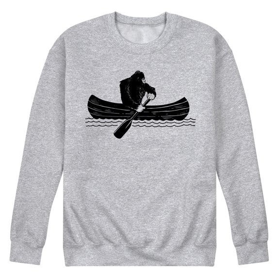 Instant Message - Sasquatch Canoe - Men's Crew Neck Fleece Pullover