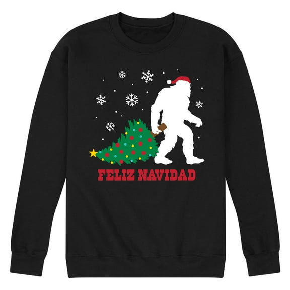 Instant Message - Sasquatch Feliz Navidad Christmas Tree - Christmas Sweatshirt