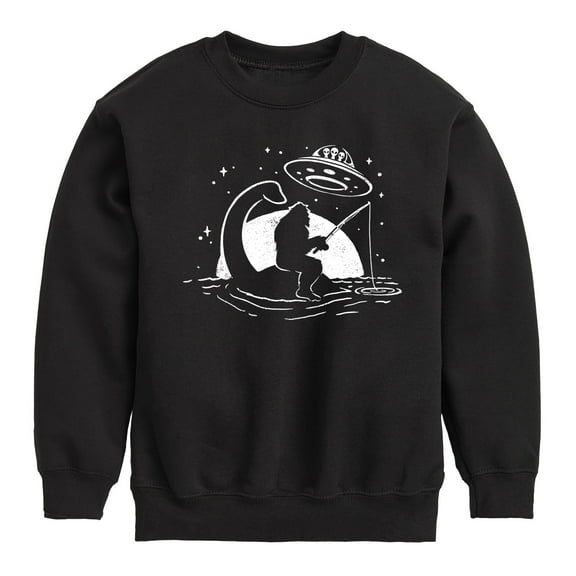 Instant Message - Sasquatch Nessy UFO - Toddler & Youth Crewneck Fleece Sweatshirt