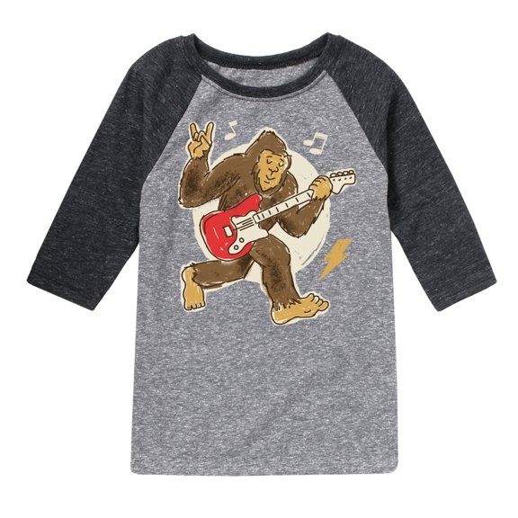 Instant Message - Sasquatch Rock & Roll - Toddler & Youth Raglan Graphic T-Shirt