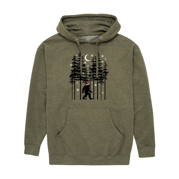 Instant Message - Sasquatch Santa Hat - Men's Pullover Hooded Fleece Sweatshirt