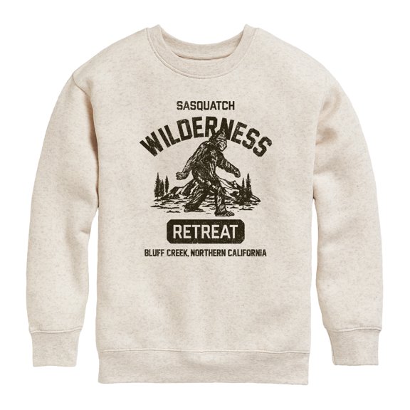 Instant Message - Sasquatch Wilderness Retreat - Youth Crew Fleece Sweatshirt