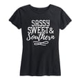 thumbnail image 1 of Instant Message - Sassy Sweet and Southern - Women's Short Sleeve Graphic T-shirt, 1 of 5