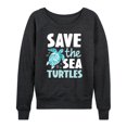 thumbnail image 1 of Instant Message - Save The Sea Turtles - Women's Lightweight French Terry Long Sleeve Shirt, 1 of 6