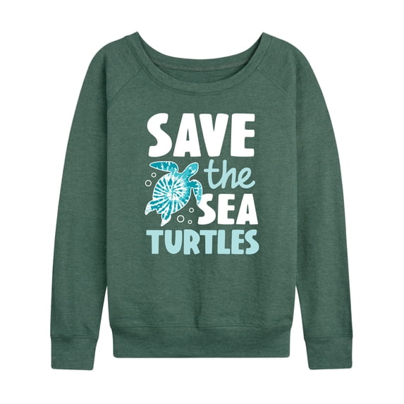 Instant Message - Save The Sea Turtles - Women's Lightweight French Terry Long Sleeve Shirt