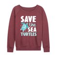 thumbnail image 1 of Instant Message - Save The Sea Turtles - Women's Lightweight French Terry Long Sleeve Shirt, 1 of 6