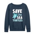 thumbnail image 1 of Instant Message - Save The Sea Turtles - Women's Lightweight French Terry Long Sleeve Shirt, 1 of 6