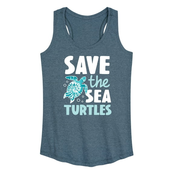 Instant Message - Save The Sea Turtles - Women's Racerback Tank Top