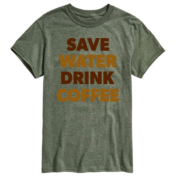 Instant Message - Save Water Drink Coffee - Men's Short Sleeve Graphic T-Shirt