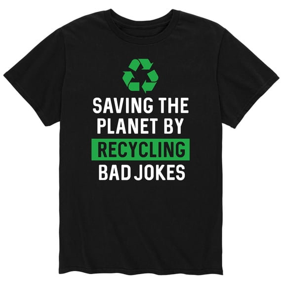 Instant Message - Saving Planet Recycling Bad Jokes - Men's Short Sleeve Graphic T-Shirt