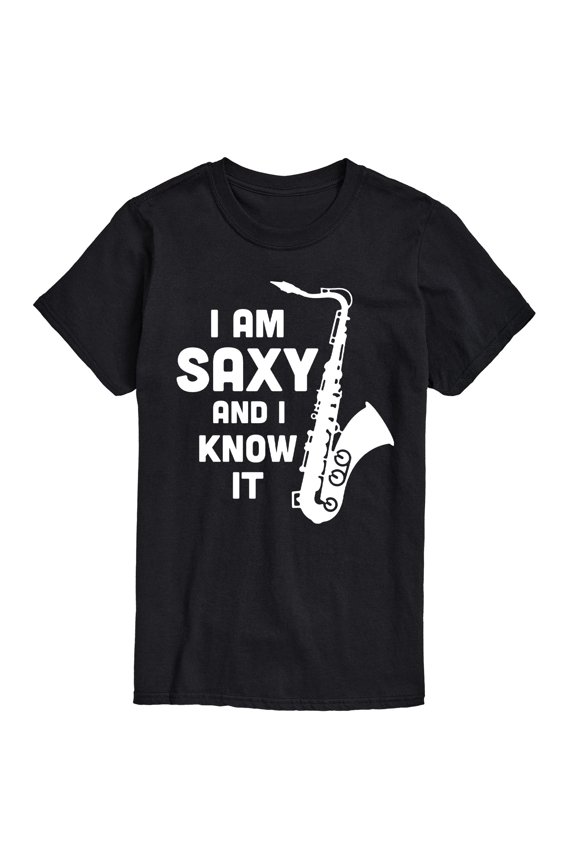 - Saxy And I Know It - Men's Short Sleeve Graphic T-Shirt