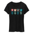 thumbnail image 1 of Instant Message - Scandinavian Boho Flowers Women's Short Sleeve Graphic T-Shirt, 1 of 5