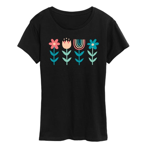 Instant Message - Scandinavian Boho Flowers Women's Short Sleeve Graphic T-Shirt