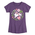 thumbnail image 1 of Instant Message - Scandinavian Bunny With Flowers - Toddler & Youth Girls Short Sleeve Graphic T-Shirt, 1 of 6