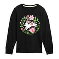 thumbnail image 1 of Instant Message - Scandinavian Bunny With Flowers - Toddler & Youth Long Sleeve Graphic T-Shirt, 1 of 6