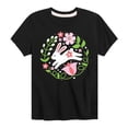 thumbnail image 1 of Instant Message - Scandinavian Bunny With Flowers - Toddler & Youth Short Sleeve Graphic T-Shirt, 1 of 6